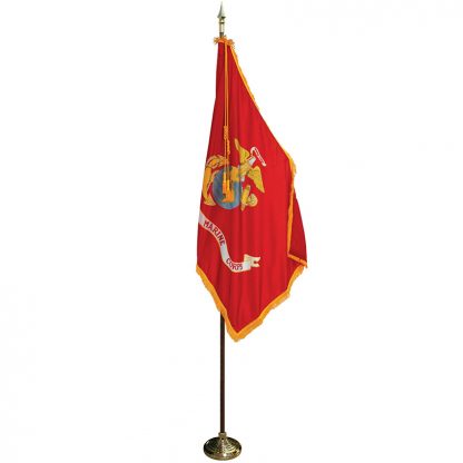 MPS-204 8' Pole / 3' x 5' Flag- Marine Corps Indoor Presentation Set -0
