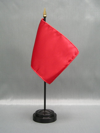 NMF-46 CANADARED Nylon 4" x 6" Mounted Solid Color Stick Flag - Canada Red-0