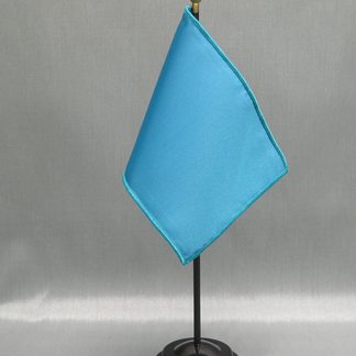 NMF-46 DARBLUE Nylon 4" x 6" Mounted Solid Color Stick Flag - DAR Blue-0
