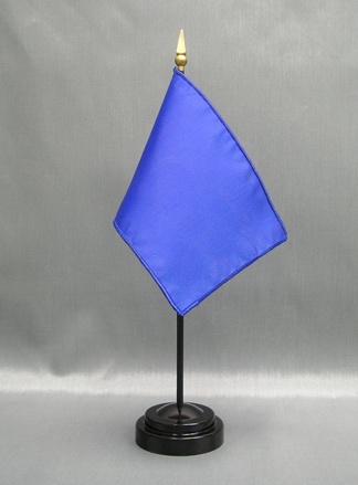 NMF-46 DEEPBLUE Nylon 4" x 6" Mounted Solid Color Stick Flag - Deep Blue-0