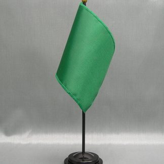 NMF-46 EMERALD Nylon 4" x 6" Mounted Solid Color Stick Flag - Emerald-0