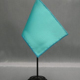 NMF-46 PARROTBLUE Nylon 4" x 6" Mounted Solid Color Stick Flag - Parrot Blue-0