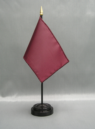 NMF-46 RUBY Nylon 4" x 6" Mounted Solid Color Stick Flag - Ruby-0