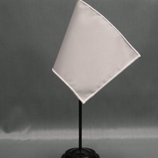 NMF-46 SILVER Nylon 4" x 6" Mounted Solid Color Stick Flag - Silver-0