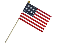 Economy Cotton U.S. Stick Flags With Ball Top