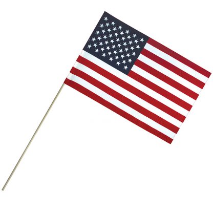 EC-1218 12" x 18" Economy Cotton U.S. Stick Flag On 30" Dowel-0