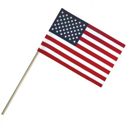 EC-46 4'' X 6" Economy Cotton U.S. Stick Flag On 10" Dowel-0