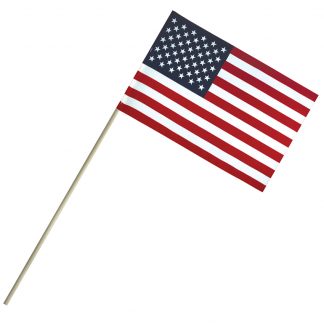 EC-69 6'' X 9" Economy Cotton U.S. Stick Flag On 18" Dowel-0