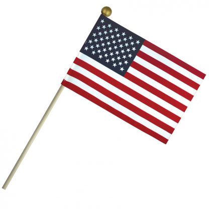 ECB-46 4'' X 6" Economy Cotton U.S. Stick Flag On 10" Wooden Dowel-0