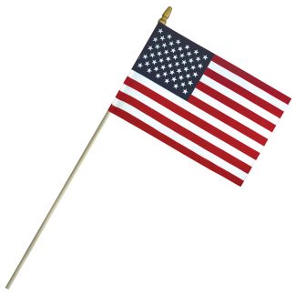 ECS-69 6" x 9" Economy Cotton US Stick Flag with Spear Top on a 18" Dowel-0