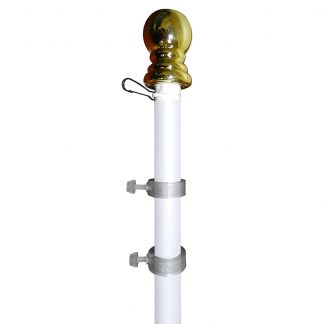 SP-304 5' White Aluminum Spinner Pole- Ball Top -0