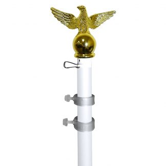 SP-306 6' White Aluminum Spinner Pole- Eagle Top -0