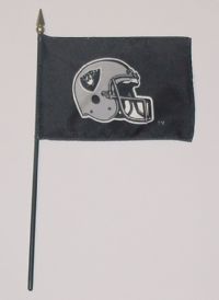 NFL-46-RAIDERS Oakland Raiders 4" x 6" Handheld Flag-0