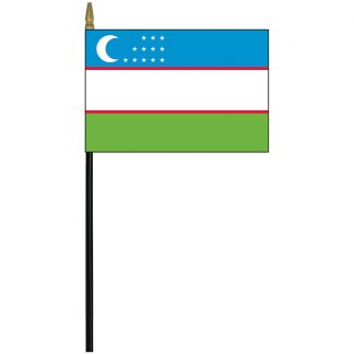 FWI-240-3X5UZBEKISTA Uzbekistan 3′ x 5′ Indoor Flag with Pole Sleeve and  Fringe
