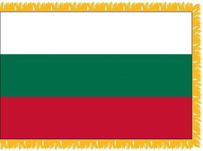 FWI-210-3X5BULGARIA Bulgaria 3' x 5' Indoor Flag with Pole Sleeve and Fringe-0