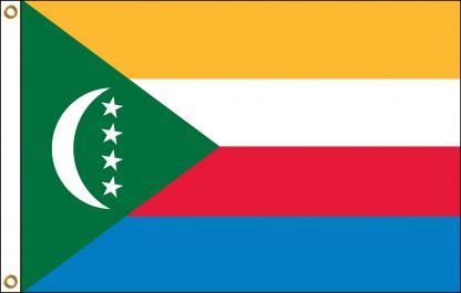 FW-140-COMOROS Comoros 2' x 3' Outdoor Nylon Flag with Heading and Grommets-0