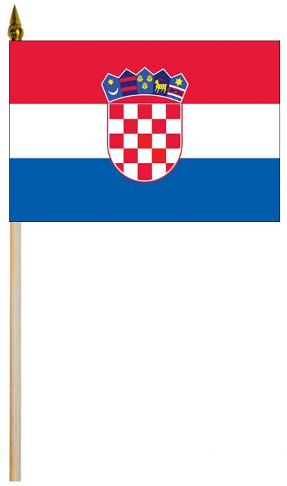 EPC-1218-CROATIA Croatia 12'' x 18" Staff-mounted Polyester Stick Flag-0
