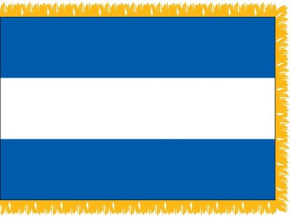 FWI-210-4X6ELSALVADO El Salvador 4' x 6' Indoor Flag with Pole Sleeve and Fringe-0