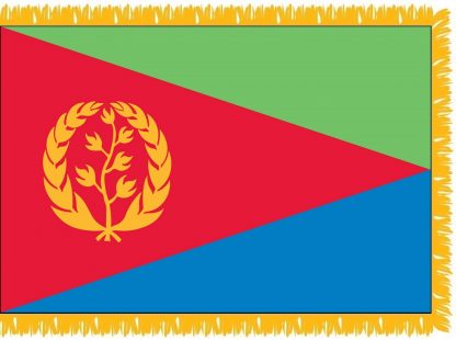 FWI-235-3X5ERITREA Eritrea 3' x 5' Indoor Flag with Pole Sleeve and Fringe-0