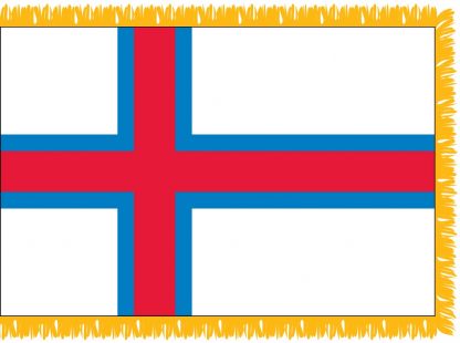 FWI-235-3X5FAROEISLA Faroe Islands 3' x 5' Indoor Flag with Pole Sleeve and Fringe-0