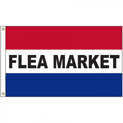 A-120027 Flea Market 3' x 5' Flag with Heading and Grommets-0