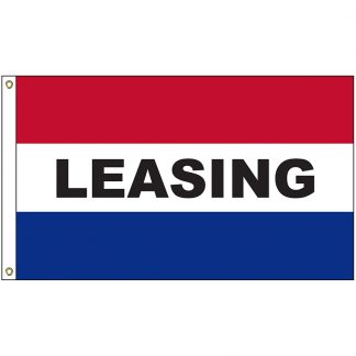 A-120036 Leasing 3' x 5' Flag with Heading and Grommets-0