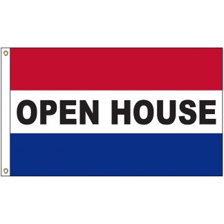 A-120055 Open House 3' x 5' Flag with Heading and Grommets-0