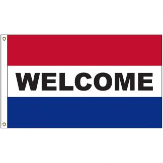 A-6100 Welcome 3' x 5' Flag with Heading and Grommets-0