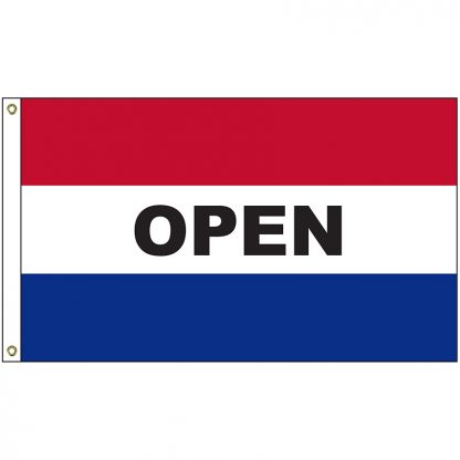 A-6105 Open 3' x 5' Flag with Heading and Grommets-0