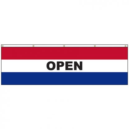 A-6105HF Open 3' x 10' Horizontal Flag with Heading and Grommets across Top 10'-0