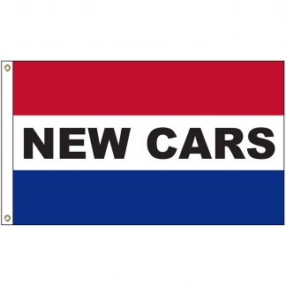 A-6123 New Cars 3' x 5' Message Flag with Heading and Grommets-0