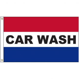 A-6370 Car Wash 3' x 5' Flag with Heading and Grommets-0