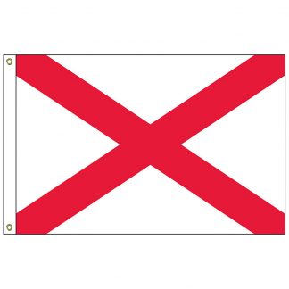 SF-105P-ALABAMA Alabama 5' x 8' 2-ply Polyester Flag with Heading and Grommets-0