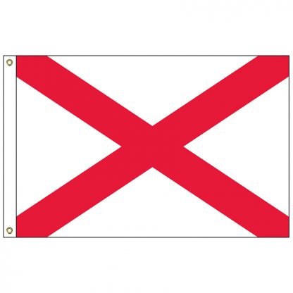 SF-103P-ALABAMA Alabama 3' x 5' 2-ply Polyester Flag with Heading and Grommets-0