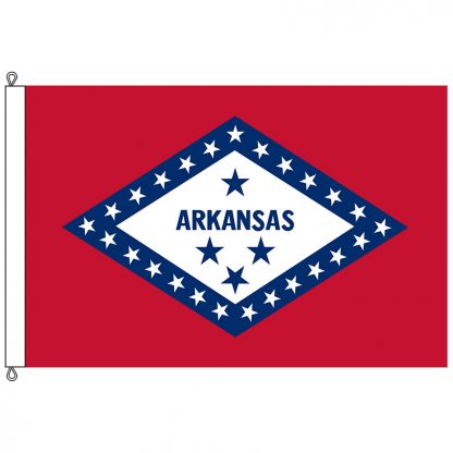 SF-1218-ARKANSAS Arkansas 12' x 18' Nylon Flag with Rope and Thimble-0