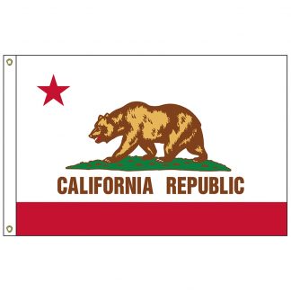 SF-105P-CALIFORNIA California 5' x 8' 2-ply Polyester Flag with Heading and Grommets-0