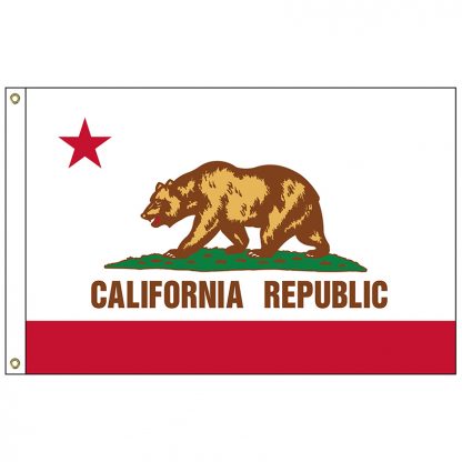 SF-103P-CALIFORNIA California 3' x 5' 2-ply Polyester Flag with Heading and Grommets-0