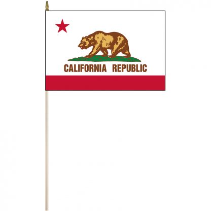 EPC-1218-CALIFORNIA California 12" x 18" Stick Flag-0