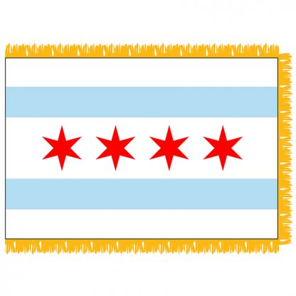 CHIPF-35 Chicago 3' x 5' Flag with Pole Sleeve and Fringe-0