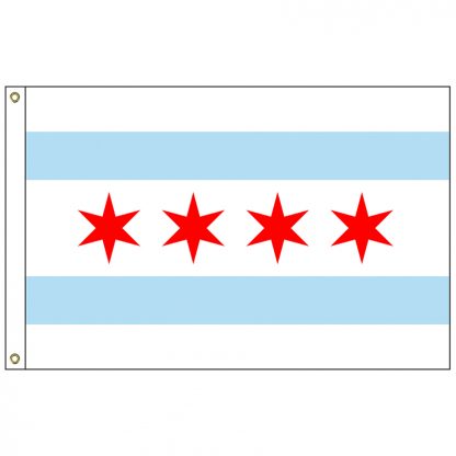 CF-5X8-CHICAGO Chicago 5' x 8' Nylon Flag with Heading and Grommets-0