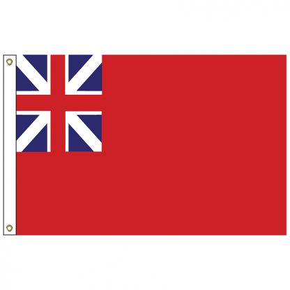 HF-405 Colonial Red Ensign 3' x 5' Outdoor Nylon Flag with Heading and Grommets-0