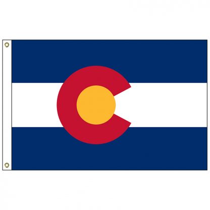 SF-106-COLORADO Colorado 6' x 10' Nylon Flag with Heading and Grommets-0