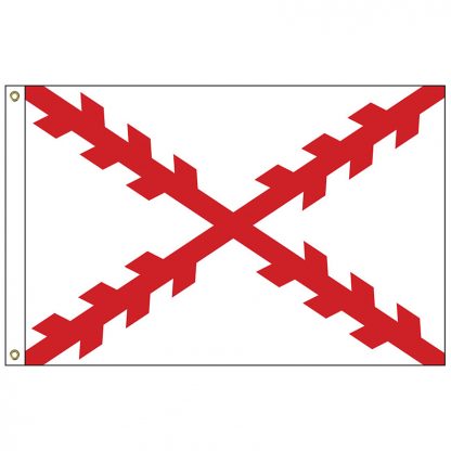 HF-412 Cross of Burgundy 3' x 5' Outdoor Nylon Flag with Heading and Grommets-0