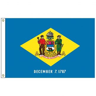 SF-105P-DELAWARE Delaware 5' x 8' 2-ply Polyester Flag with Heading and Grommets-0