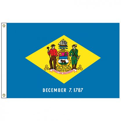 SF-104P-DELAWARE Delaware 4' x 6' 2-ply Polyester Flag with Heading and Grommets-0