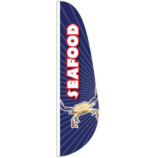 FF-E-312-SEAFOOD Seafood 3' x 12' Feather Flag-0