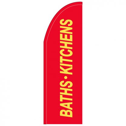 FF-T2-310-BATHS Baths & Kitchens 3' x 10' Half Drop Feather Flag-0