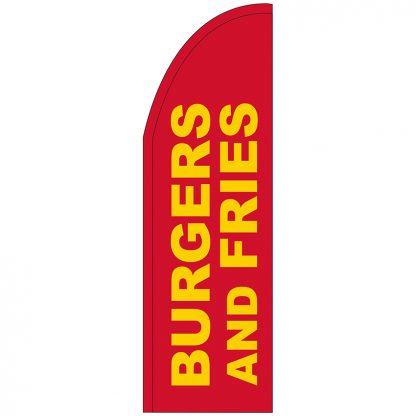 FF-T2-310-BURGERSFRIES Burgers & Fries 3' x 10' Half Drop Feather Flag-0