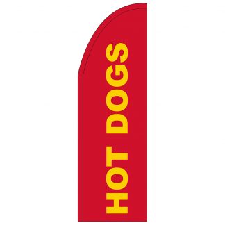 FF-T2-310-HOTDOGS Hot Dogs 3' x 10' Half Drop Feather Flag-0