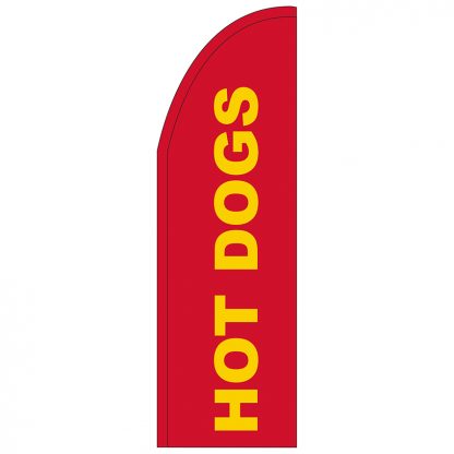 FF-T2-310-HOTDOGS Hot Dogs 3' x 10' Half Drop Feather Flag-0